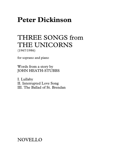 Three Songs from The Unicorns — Peter Dickinson