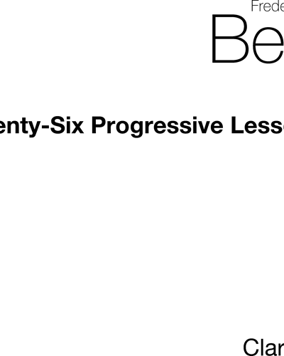 Twenty-six Progressive Lessons for Clarinet — Frédéric Berr