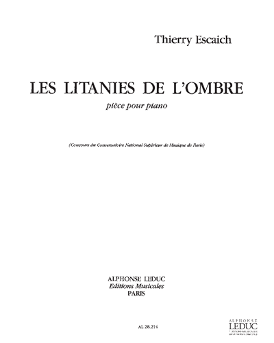 Les Litanies de l'Ombre — Thierry Escaich