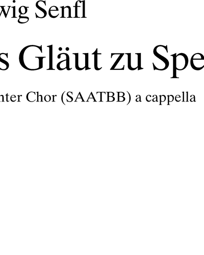 Das G'läut zu Speyer — Ludwig Senfl