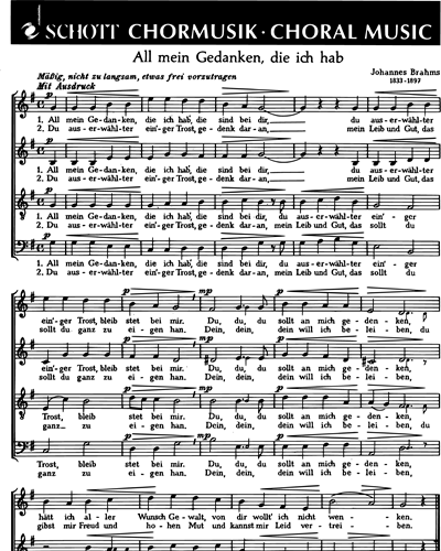 All mein Gedanken, die ich hab / Mit Lust tät ich ausreiten — Johannes Brahms
