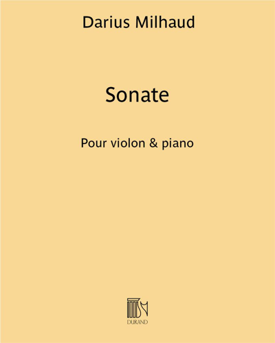 Sonate pour violon & piano — Darius Milhaud