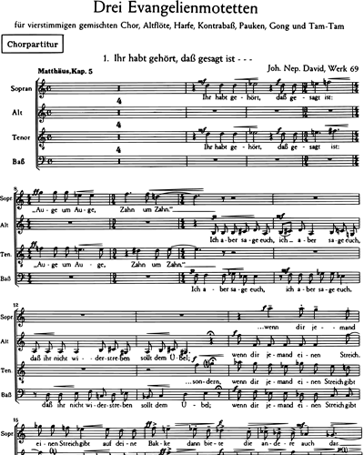 Three Evangelien Motets, op. 69 — Johann Nepomuk David