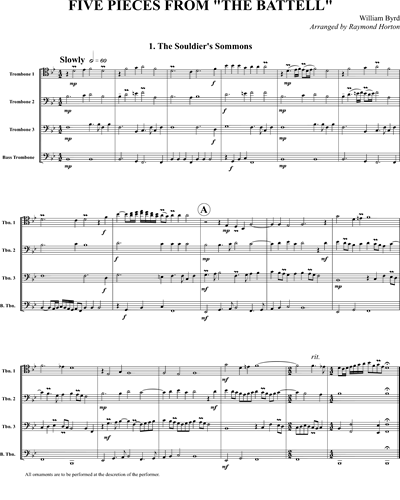 Five Pieces (from 'The Battell') — 威廉·伯德