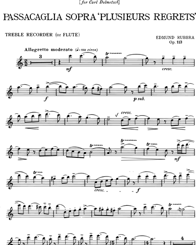Passacaglia sopra "Plusieurs regrets", op. 113 — 埃德蒙·鲁布拉