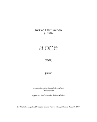 alone — Jarkko Hartikainen