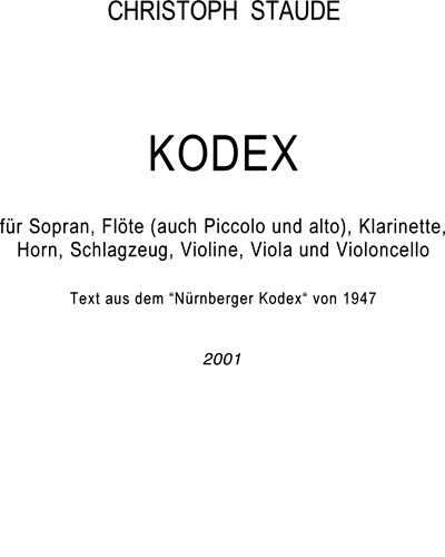 Kodex — Christoph Staude