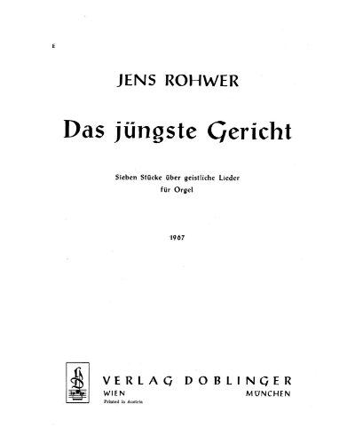 Das jüngste Gericht — Jens Rohwer