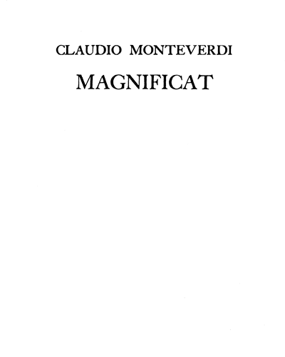 Magnificat, SV 206 & 206a — 蒙特威尔第
