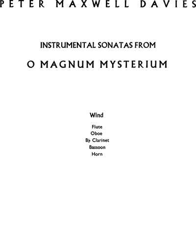 O Magnum Mysterium, op. 13a — 马克斯韦尔·戴维斯