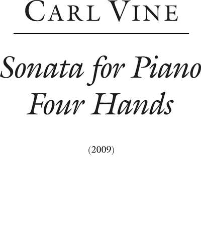 Sonata for Piano Four Hands — 卡尔·维恩