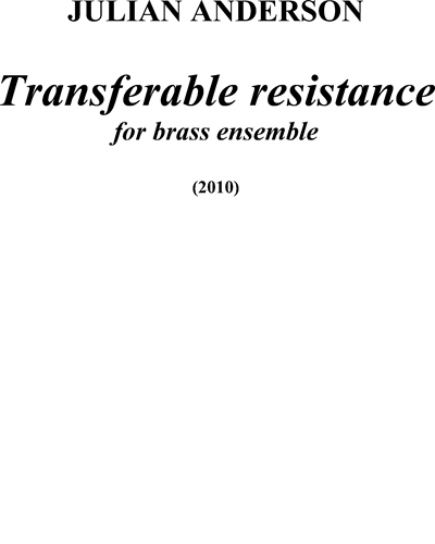 Transferable Resistance — Julian Anderson