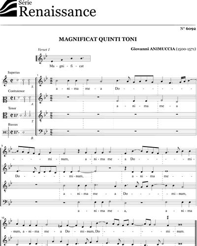 Magnificat - Animuccia — Giovanni Animuccia