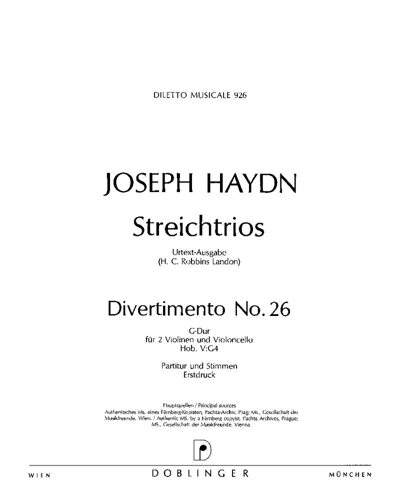 Divertimento No. 26, Hob. V:G4 — 海顿