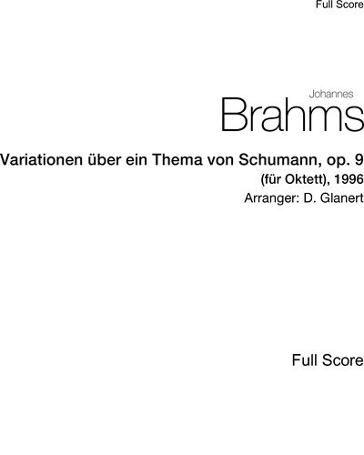 Variationen über ein Thema von Schumann, op. 9 — 勃拉姆斯