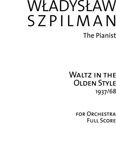 Waltz in the Olden Style — Władysław Szpilman