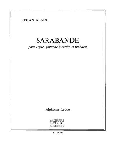 Sarabande for Organ, String Quintet and Timpani — 热昂·阿兰