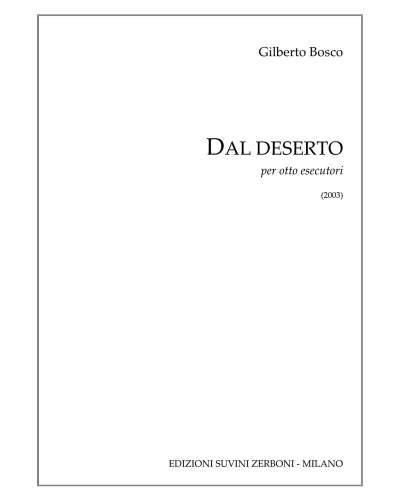 Dal deserto — Gilberto Bosco