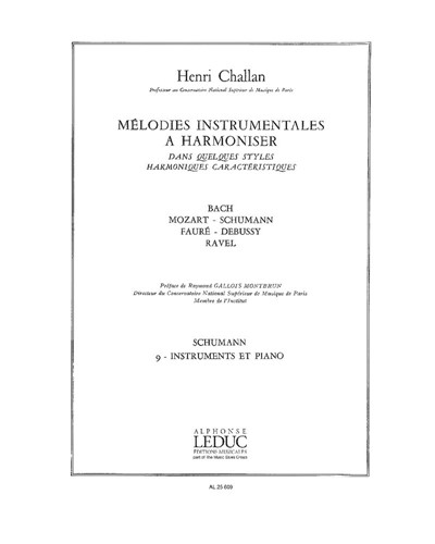 Mélodies instrumentales à harmoniser, Vol. 9: Schumann — Henri Challan