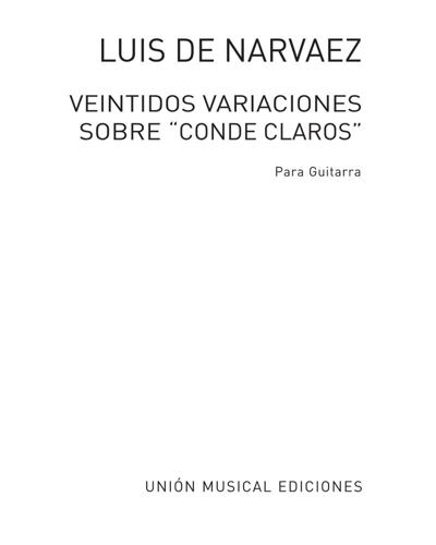 Twenty-two Variations on 'Conde Claros' — Luis de Narváez