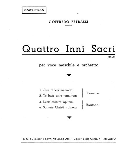 Quatro Inni Sacri — Goffredo Petrassi