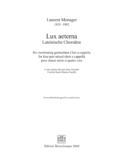 Lux Aeterna — Laurent Menager