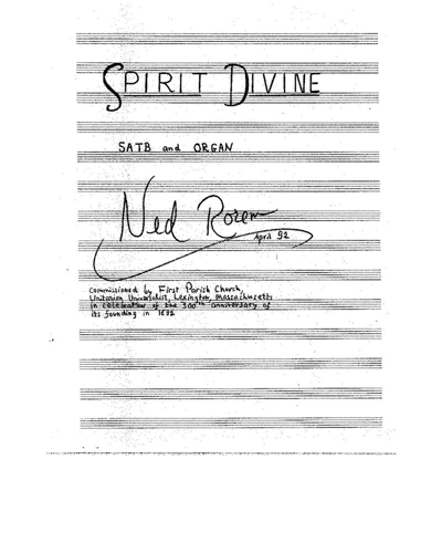 Spirit Divine — Ned Rorem