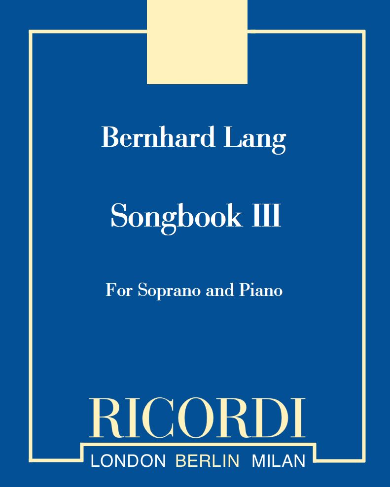 Songbook 3 — Bernhard Lang