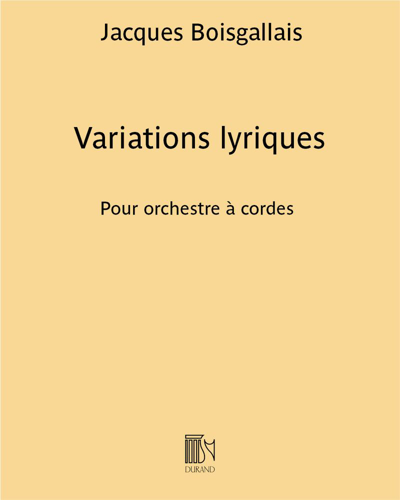 Variations lyriques — Jacques Boisgallais