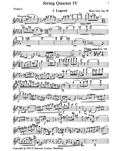 String Quartet No. 4, op. 99 — Hans Gál