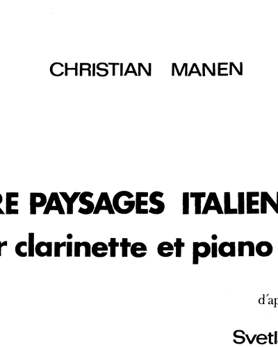 Quatre Paysages Italiens — Christian Manen