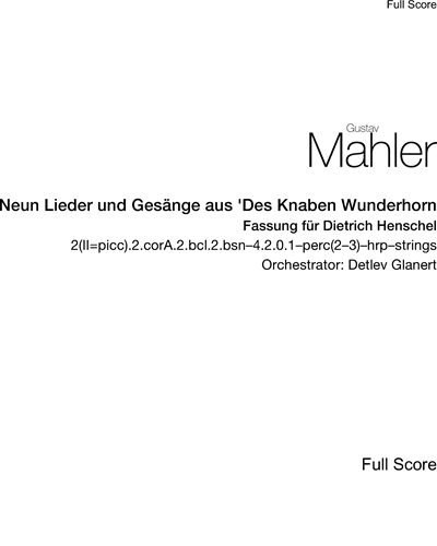 Neun Lieder und Gesänge aus "Des Knaben Wunderhorn" — 马勒