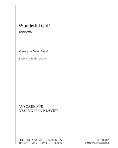 Wonderful Girl! (Slow-Flox) — Nico Dostal