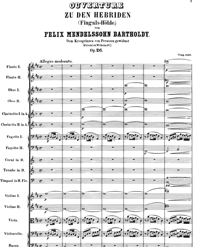 Overture to 'The Hebrides', op. 26 — 门德尔松