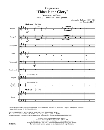 Paraphrase on "Thine Is the Glory" — Robert A. Hobby