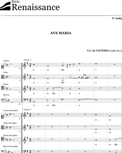 Ave Maria - Victoria - SATB+SATB — 维多利亚