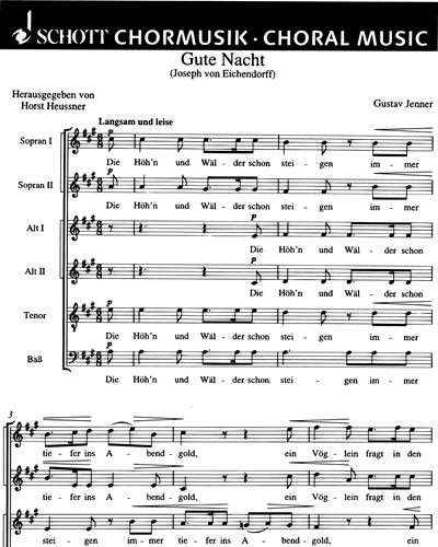 Gute Nacht / Du herzig braunes Mägdelein — Gustav Jenner