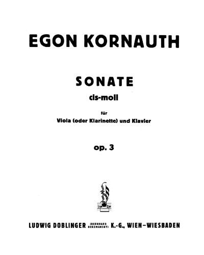 Sonata in C-sharp minor, op. 3 — Egon Kornauth
