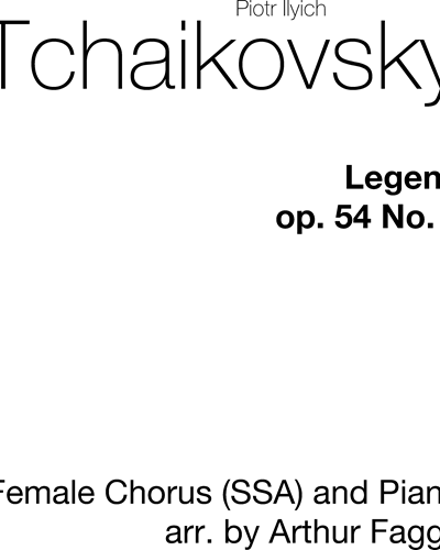 Legend, op. 54/5 — 柴可夫斯基