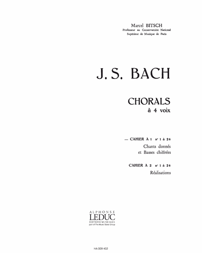 Chorals à 4 Voix Vol. A1 No. 1 à 24 — 巴赫