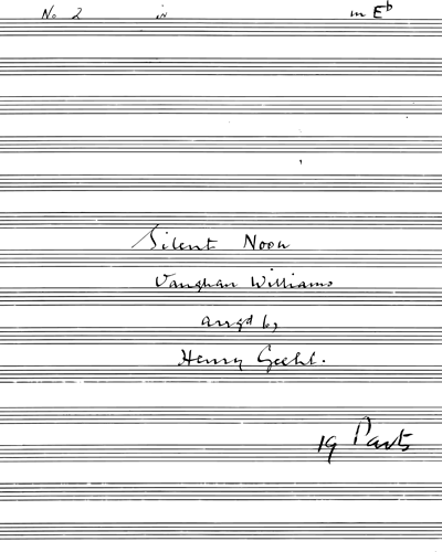 Silent Noon No. 2 in Eb — Ralph Vaughan Williams