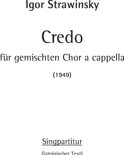 Credo — 斯特拉文斯基