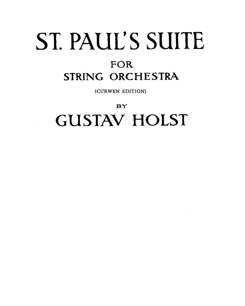 Saint Paul's Suite, op. 29 no. 2 — 霍尔斯特