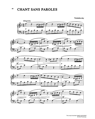 Chant Sans Paroles — 柴可夫斯基