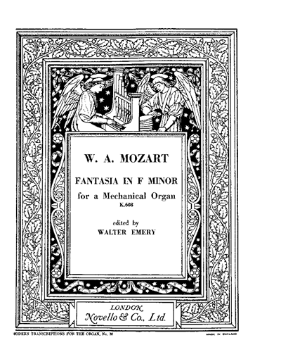 Fantasia in F minor, K. 608 — 莫扎特
