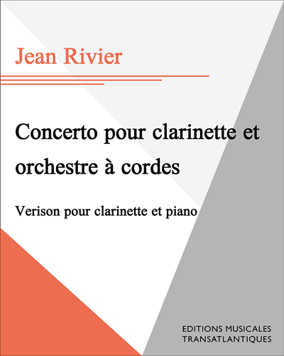 Concerto pour clarinette et orchestre à cordes — Jean Rivier