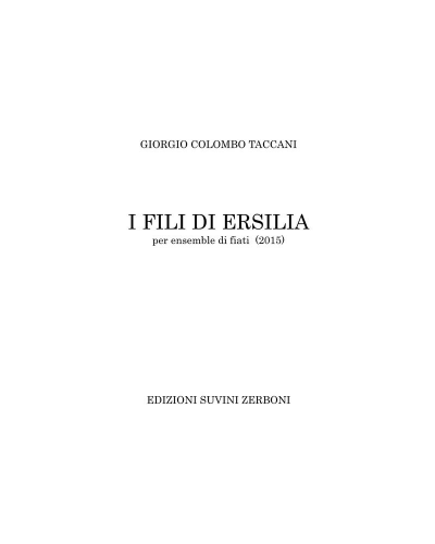 I fili di ersilia — Giorgio Colombo Taccani