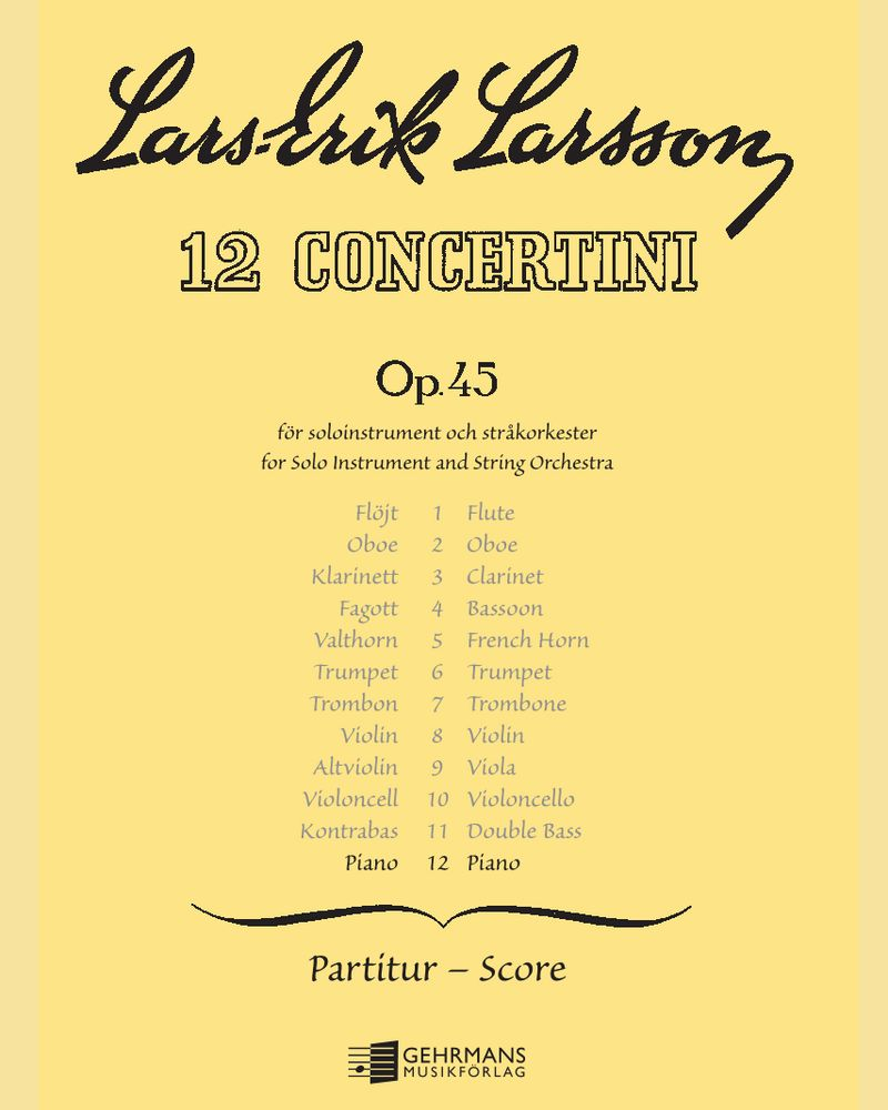 Concertino No. 12, op. 45/12 — Lars-Erik Larsson