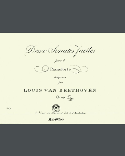 Two Sonatinas for Piano, op. 49, nos. 1 & 2 — 贝多芬