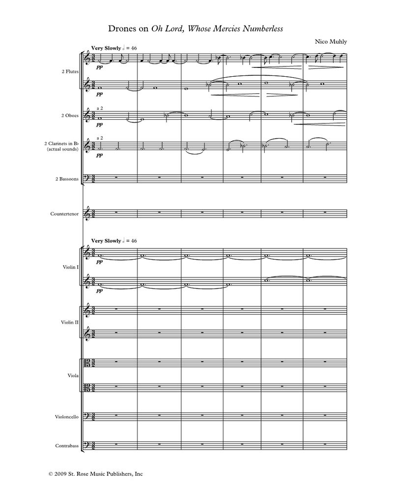 Drones on "Oh Lord, Whose Mercies Numberless" — Nico Muhly